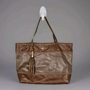 Big Buddha Western Tote Two Tone Brown Tassel Large Shoulder Handbag Business XL